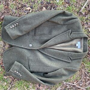 Ann Taylor LOFT Military Wool Jacket Blazer  Olive Army Green 6P